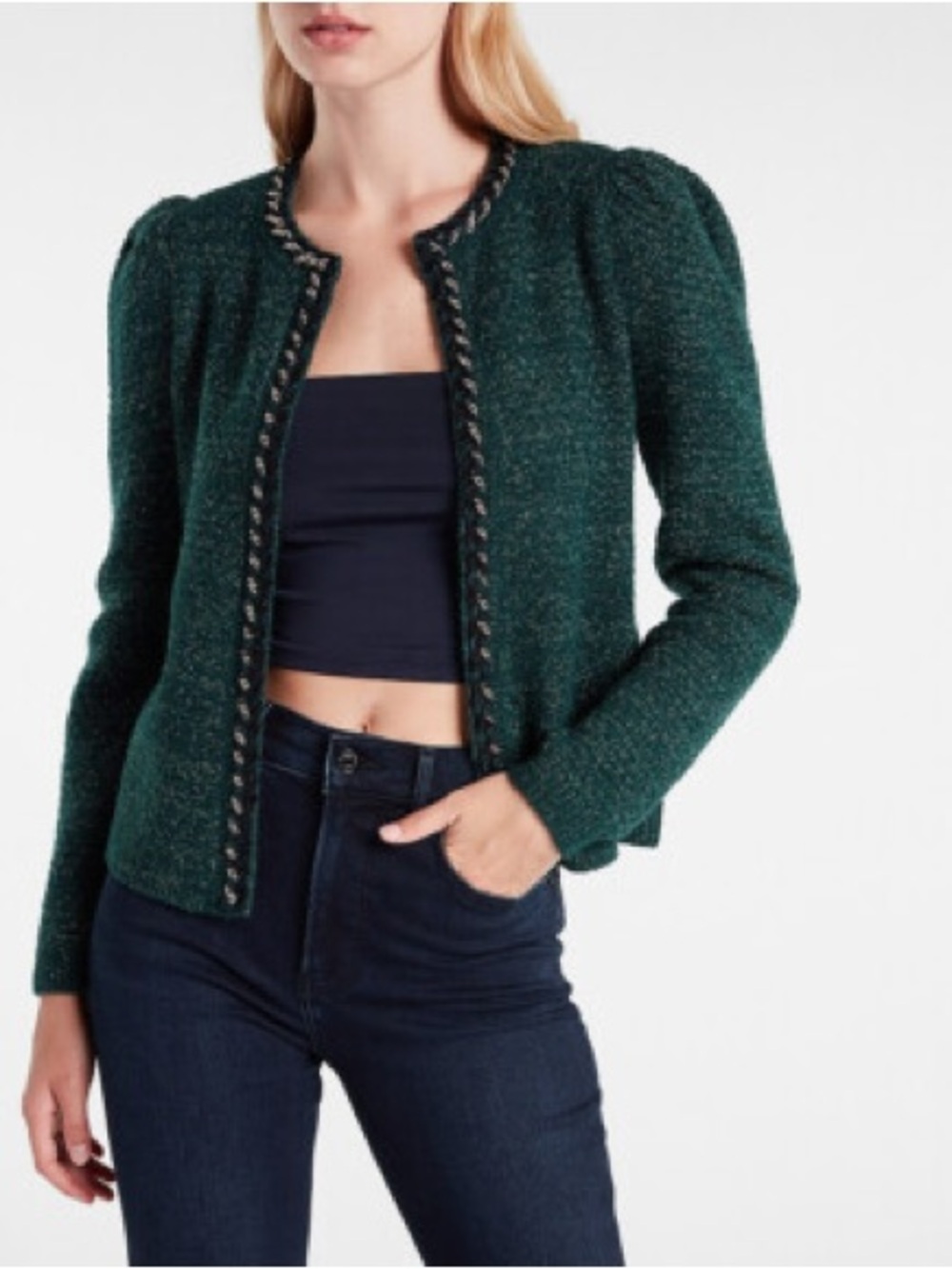 Express Women's Teal Cardigan Sweater